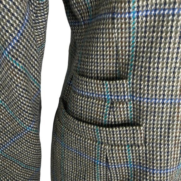 Vtg Escada Wool Blazer Jacket by Margaretha Ley Size 38 Plaid Double Breasted - Picture 8 of 10